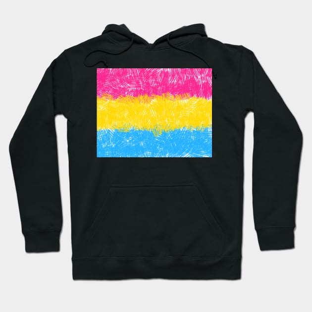 Pansexual Flag in Crosshatch Design Hoodie by PurposelyDesigned